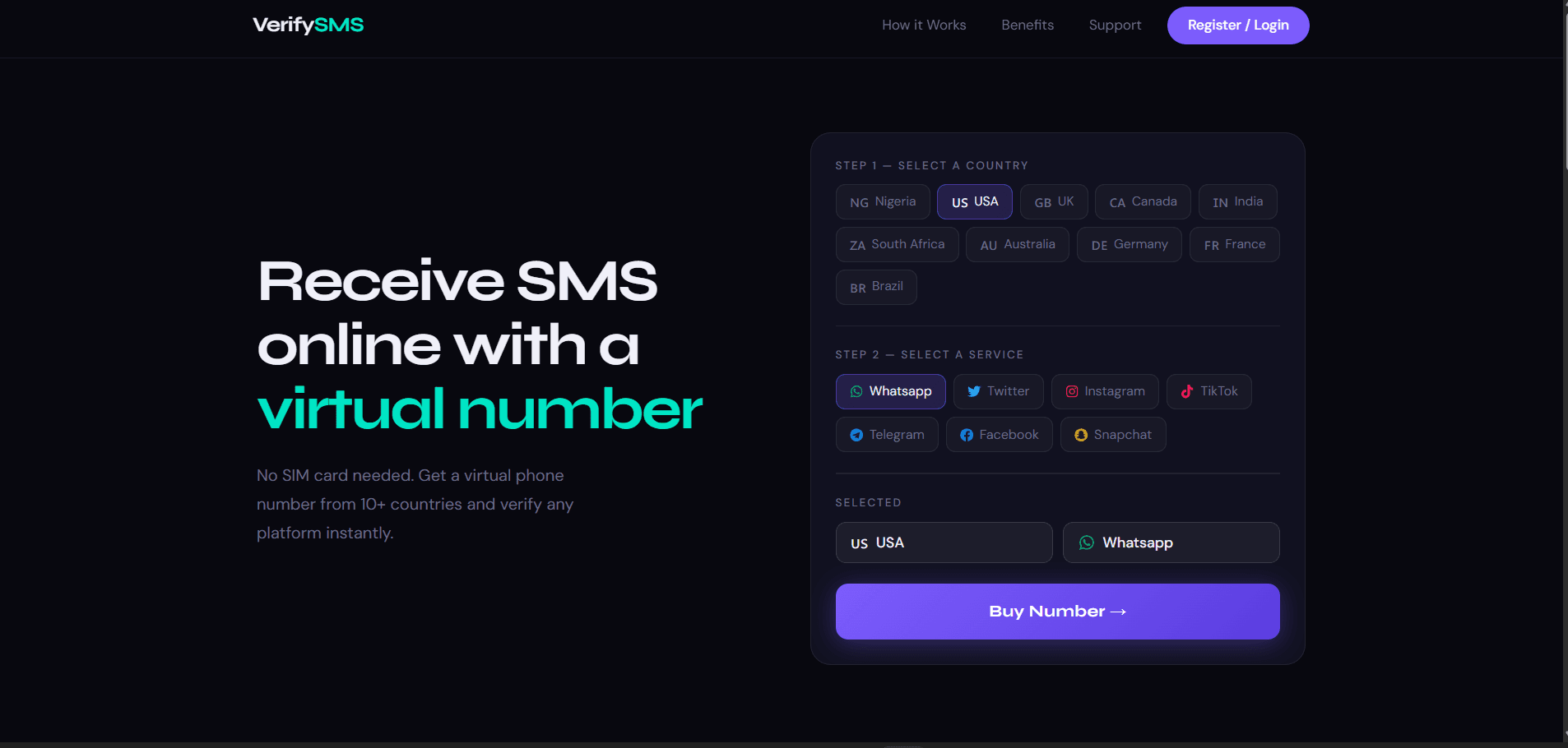 buynumber.space hero image